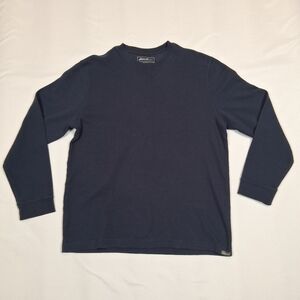 Eddie Bauer Thermal Long John Shirt Navy Blue Mens XL Logo Hem Tag Granola Core